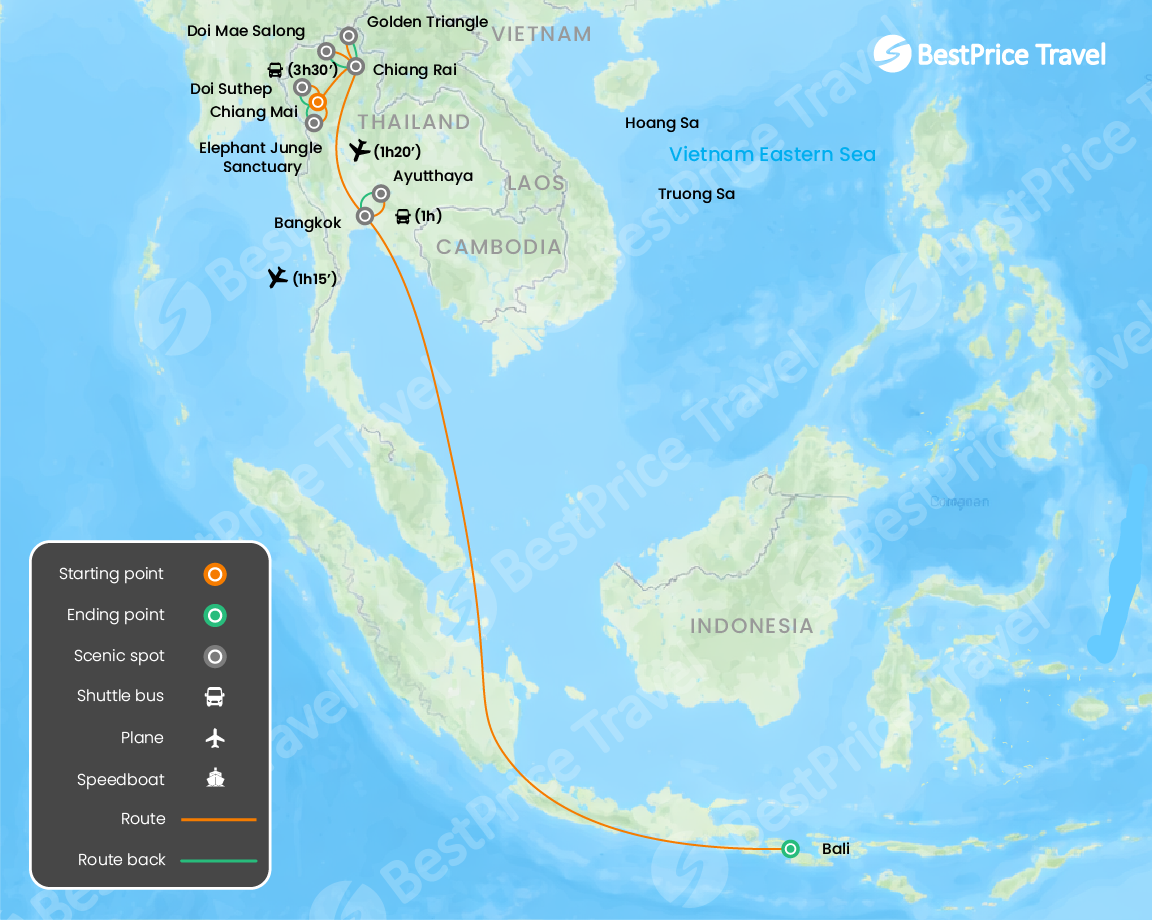 Spiritual Thailand & Serene Bali Cultural & Beach Retreat 15 Days