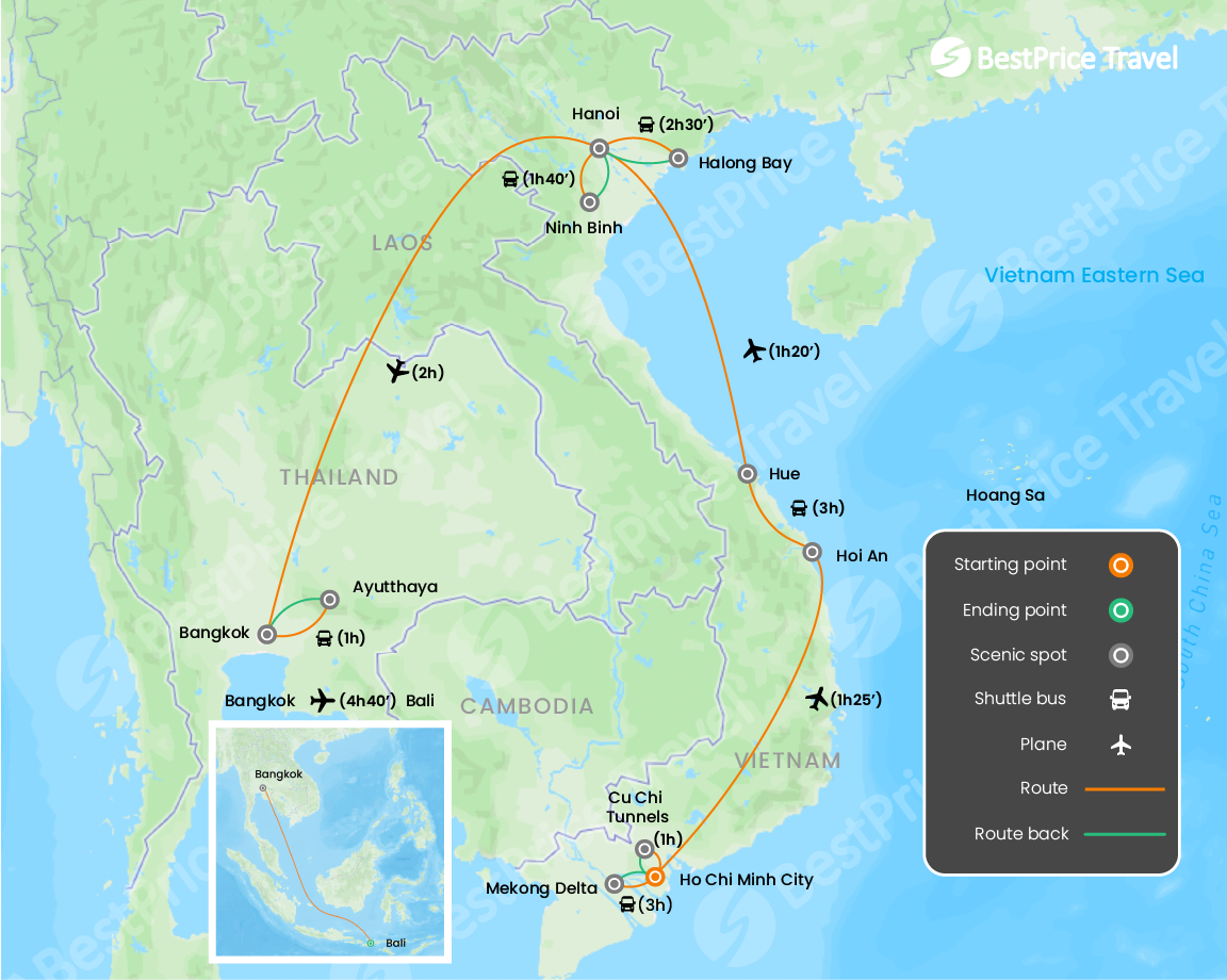 Temples, Traditions & Tropical Shores Vietnam, Thailand & Bali Discovery 21 Days