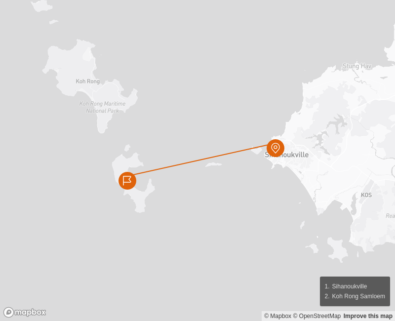 Discovery Ko Rong Saloem Island & Kanung Kang Island Route Map