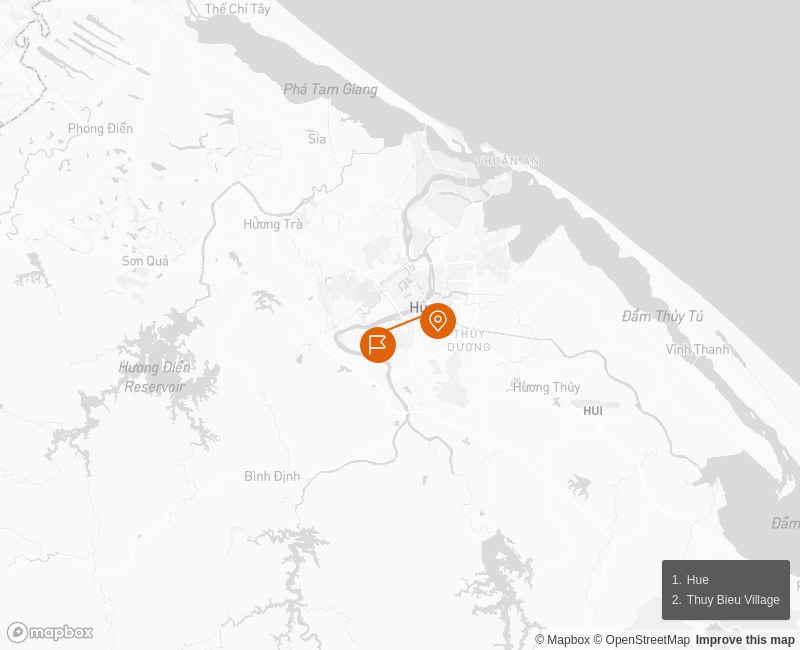 Exploring Thuy Bieu Eco-Village on Two Wheels Route Map