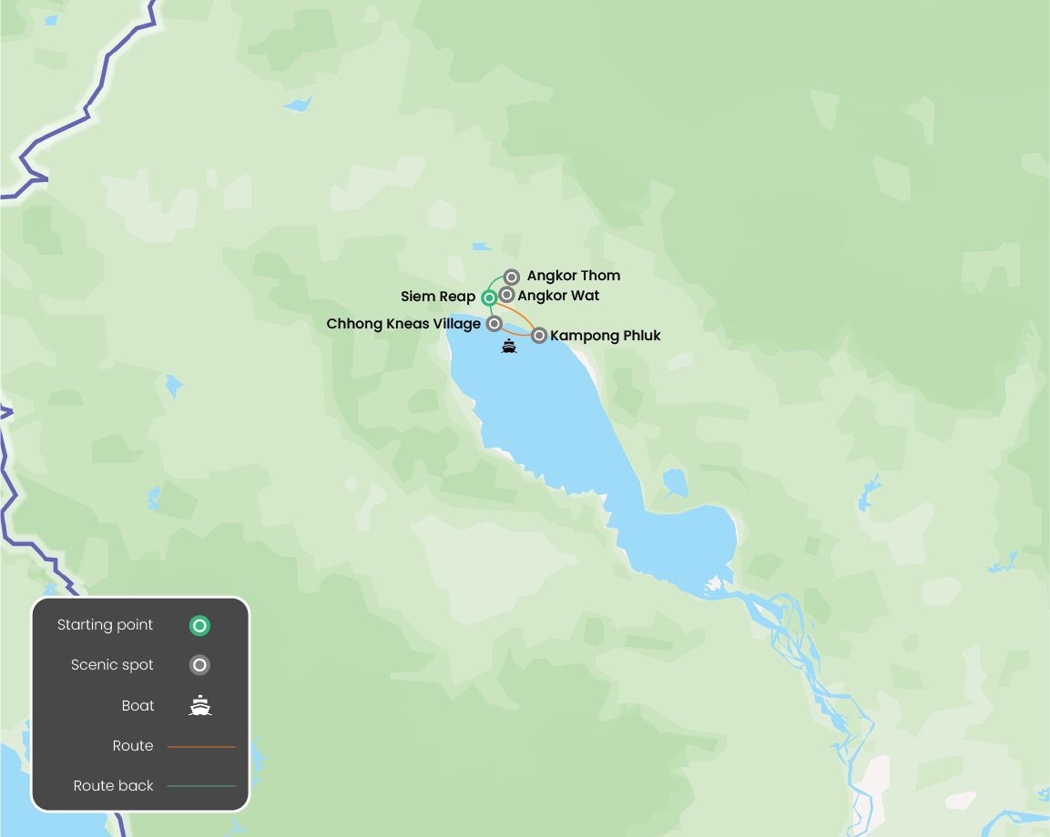 Romantic Siem Reap for Honeymooner 5 days Map